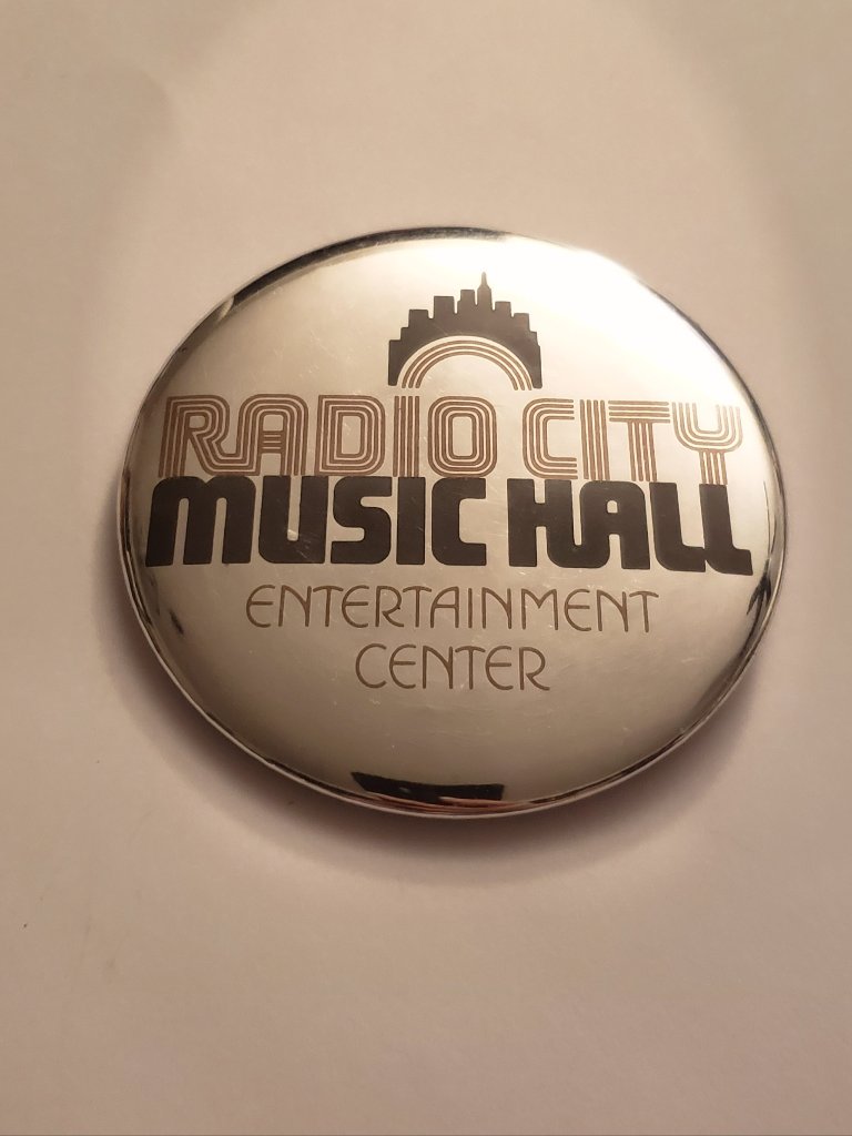 Vintage Radio City Music Hall Pin Nyc Souvenir Pinback New York City Silvertone